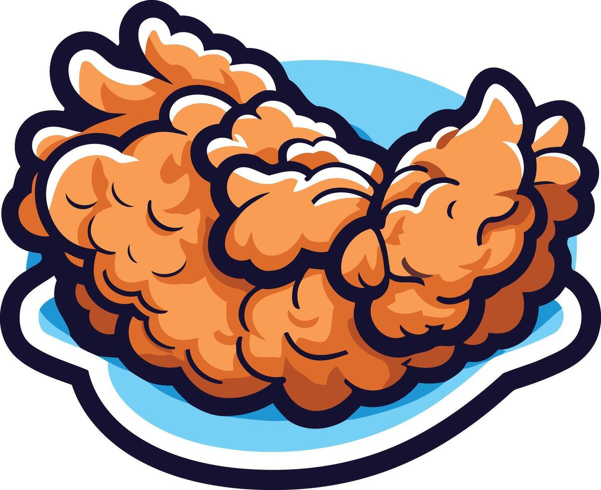 Cartoon Fried Chicken Illustration vector