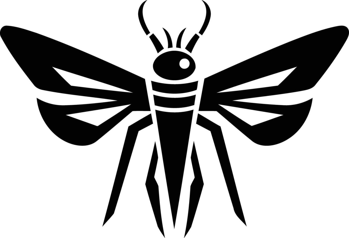 Stylized, abstract black and white insect design vector