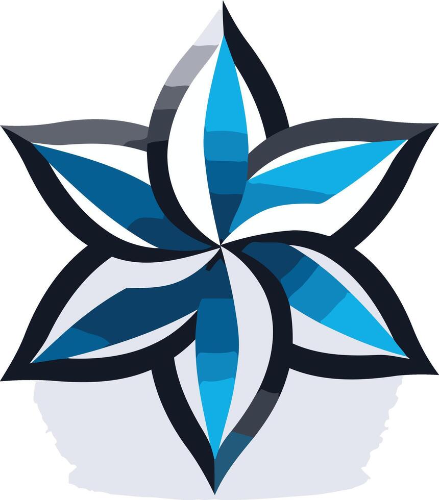 Abstract Blue and White Flower vector