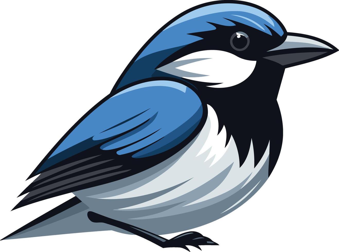 Cartoon Illustration of a Blue Bird vector
