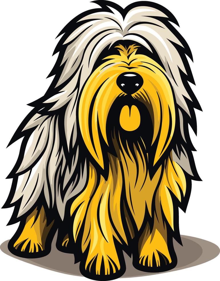 Cartoon Illustration of a Fluffy Dog vector