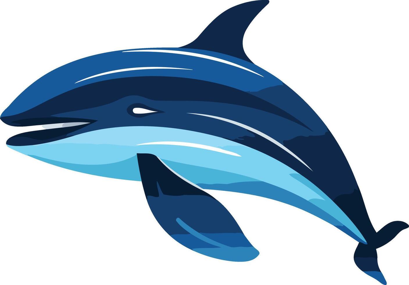 Cartoon Illustration of a Blue Dolphin vector