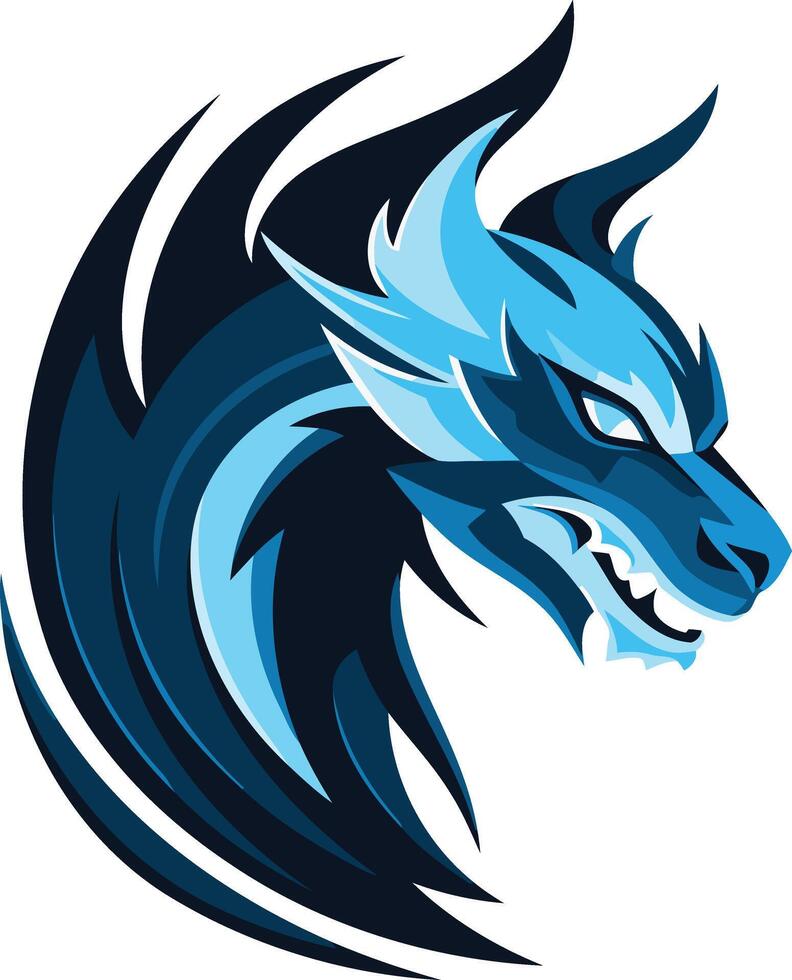 Blue Wolf Mascot Design vector