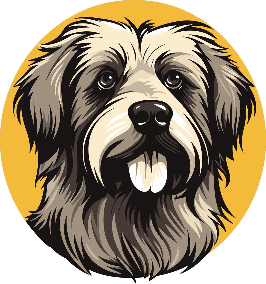 Cute Dog Portrait on Yellow Background vector