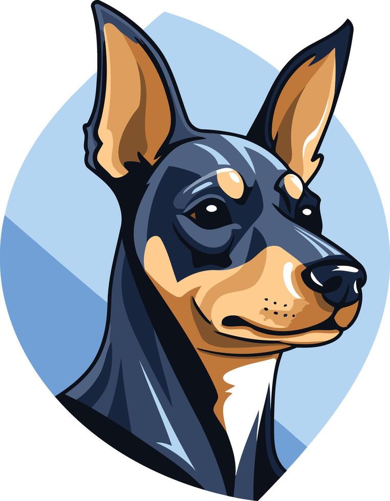 Portrait of a Miniature Pinscher vector
