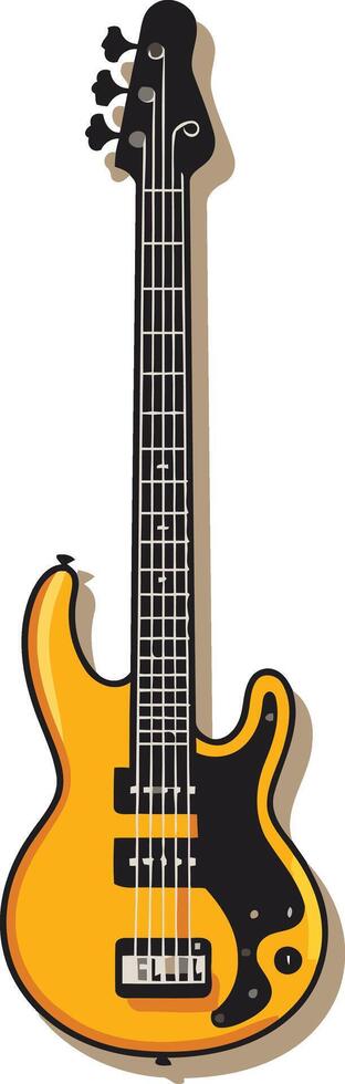Yellow Electric Bass Guitar vector