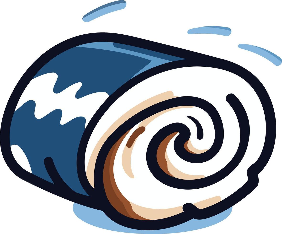 Cartoon Illustration of a Rolled Up Sushi vector