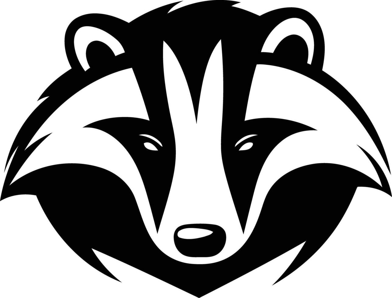 A bold and minimalist black and white badger logo design, perfect for brands looking for a strong and memorable symbol vector