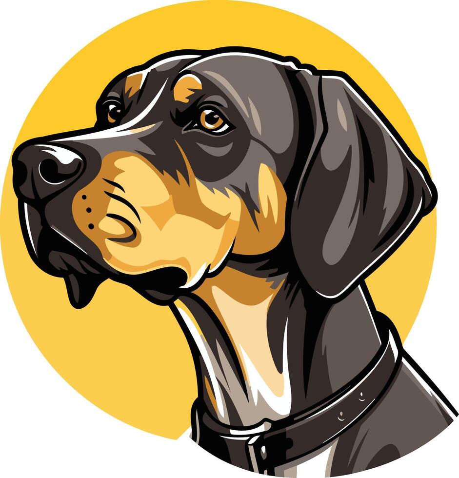 Portrait of a Black and Tan Coonhound vector