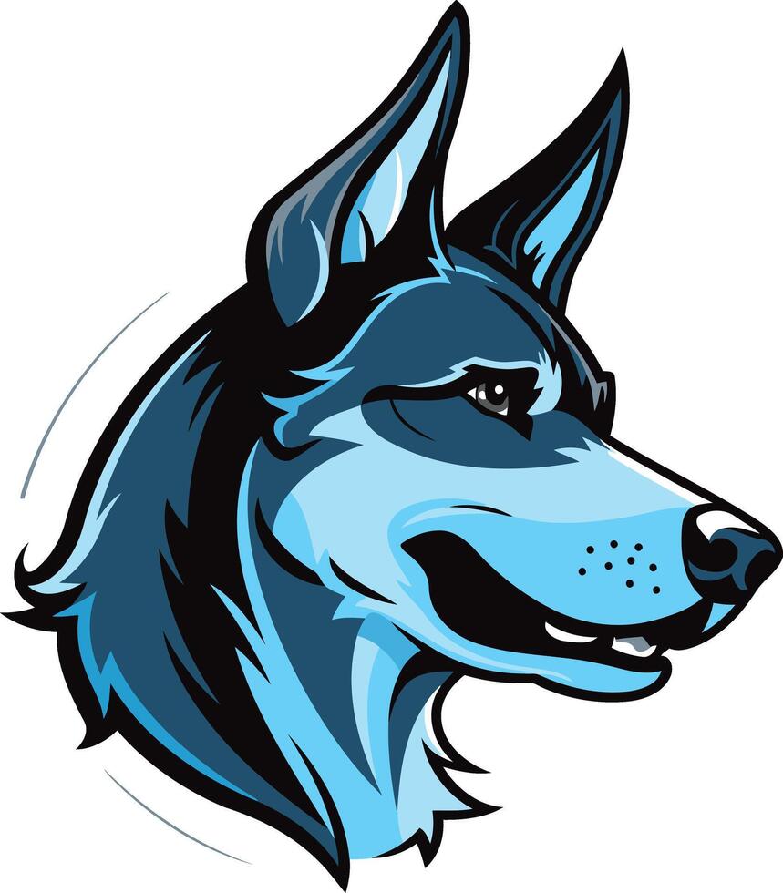Blue and Black Wolf Mascot vector