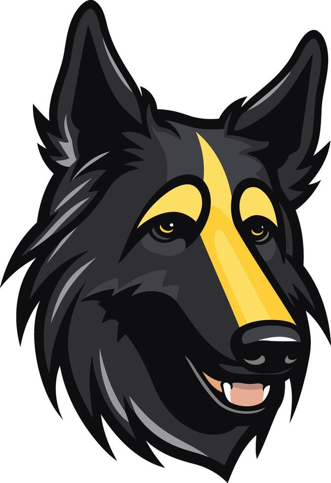 Black and Yellow Dog Mascot Illustration vector