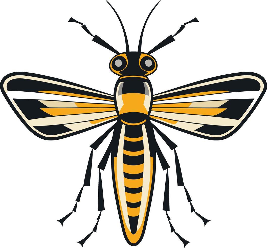Stylized Bee Illustration with Yellow and Black Stripes vector