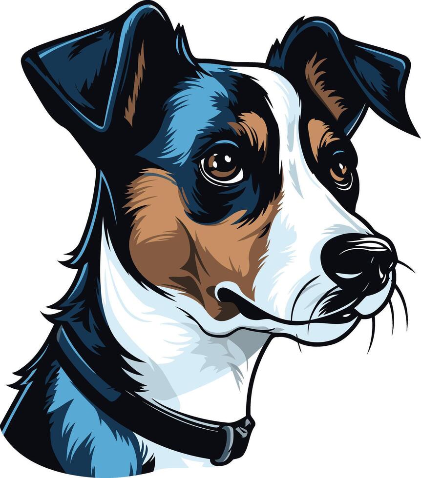 A charming illustration of a jack russell terrier, captured in a dynamic pose vector