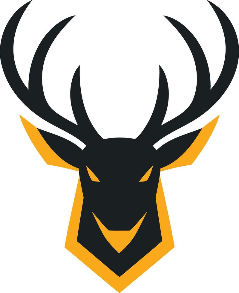 Black and Gold Stag Logo Design vector