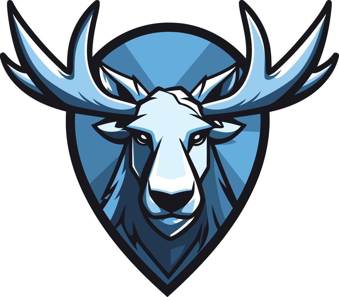 Blue Moose Emblem Design vector