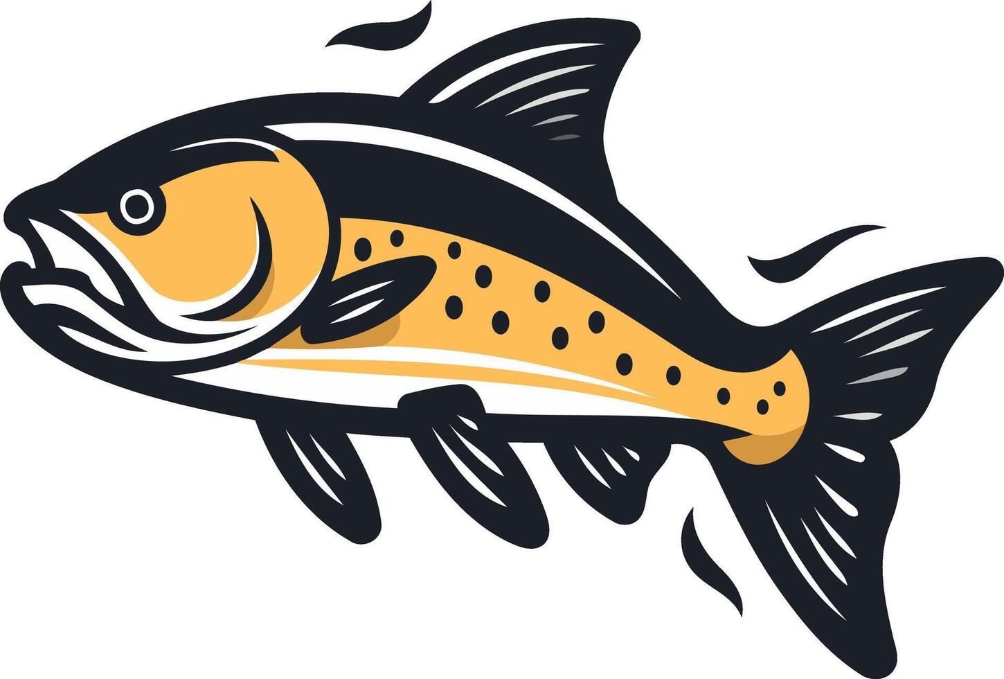 Vintage Illustration of a Jumping Fish vector