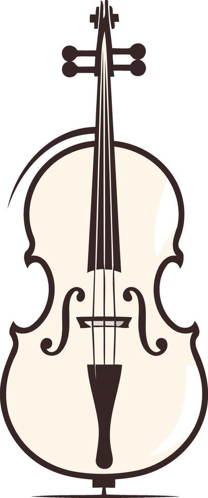 Cello Illustration with Simple Lines vector