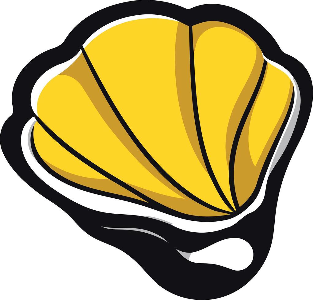 Cartoon Yellow Seashell Illustration vector