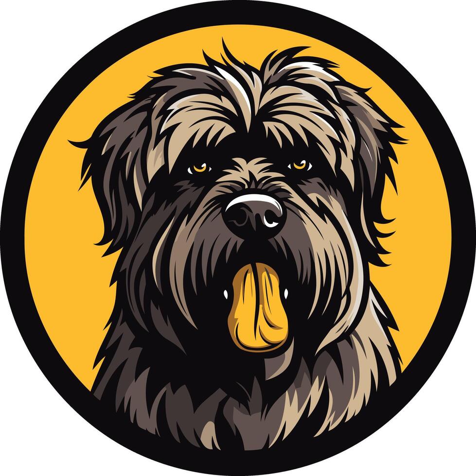 A Portrait of a Friendly Black and Tan Dog vector