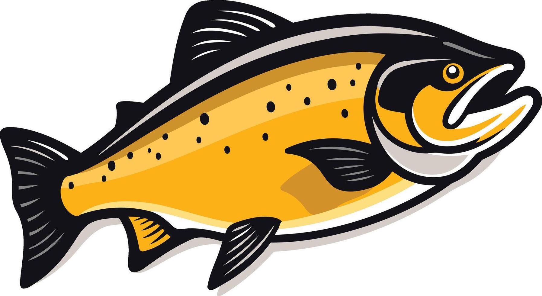 A Detailed Illustration of a Yellow Salmon vector