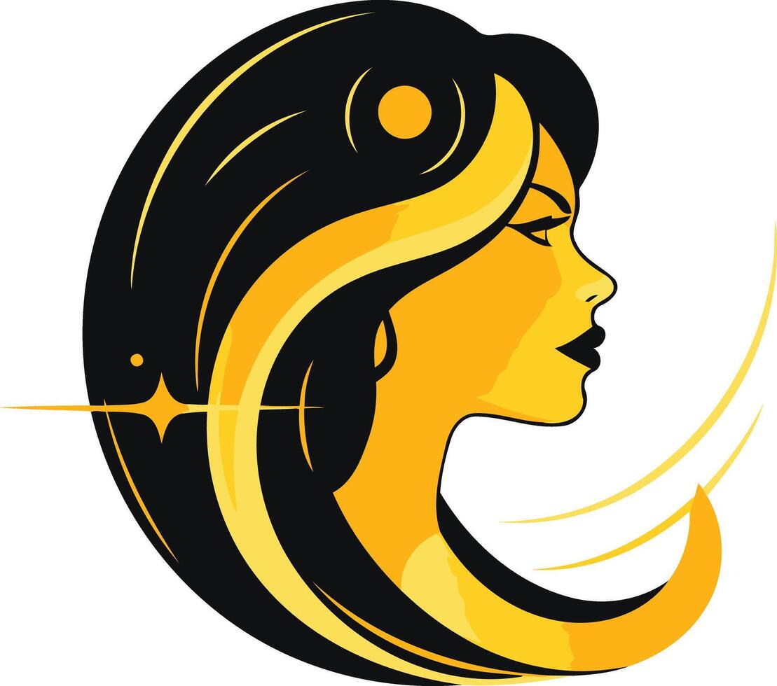 Abstract Portrait of a Woman in Profile vector