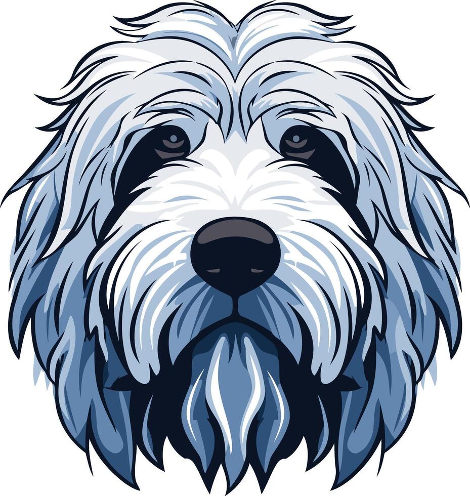 Fluffy White Dog Portrait vector
