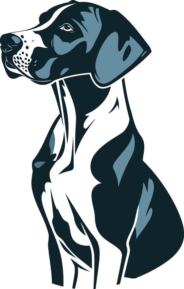 A stylish silhouette of a german shorthaired pointer dog, perfect for pet related designs, logos, and branding vector