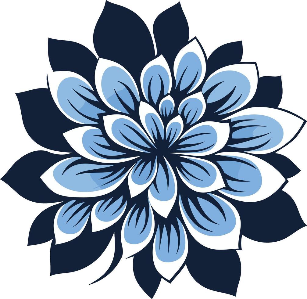 Blue and White Flower Illustration vector