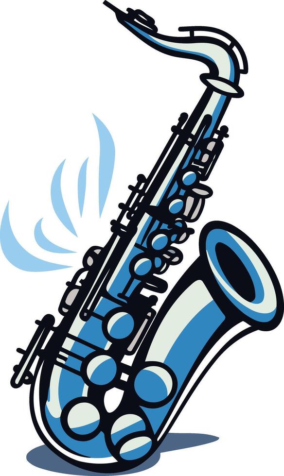 Blue Saxophone Illustration vector