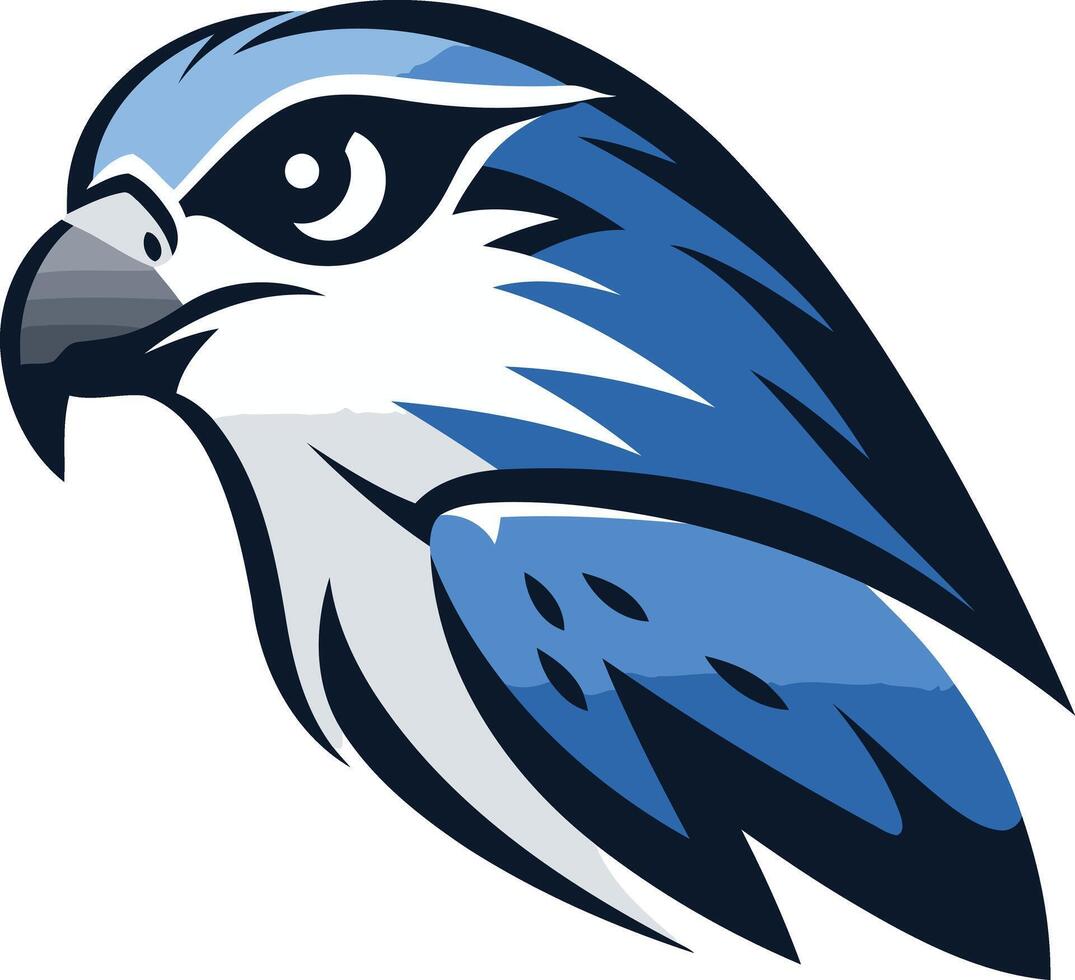 Blue and White Falcon Mascot vector