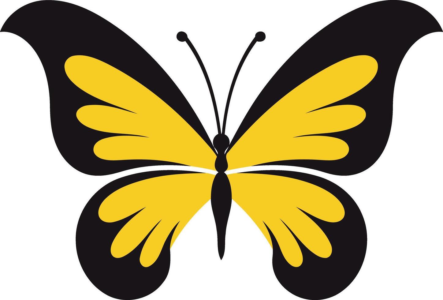 Simple and elegant yellow butterfly illustration perfect for design projects, social media, or web graphics vector