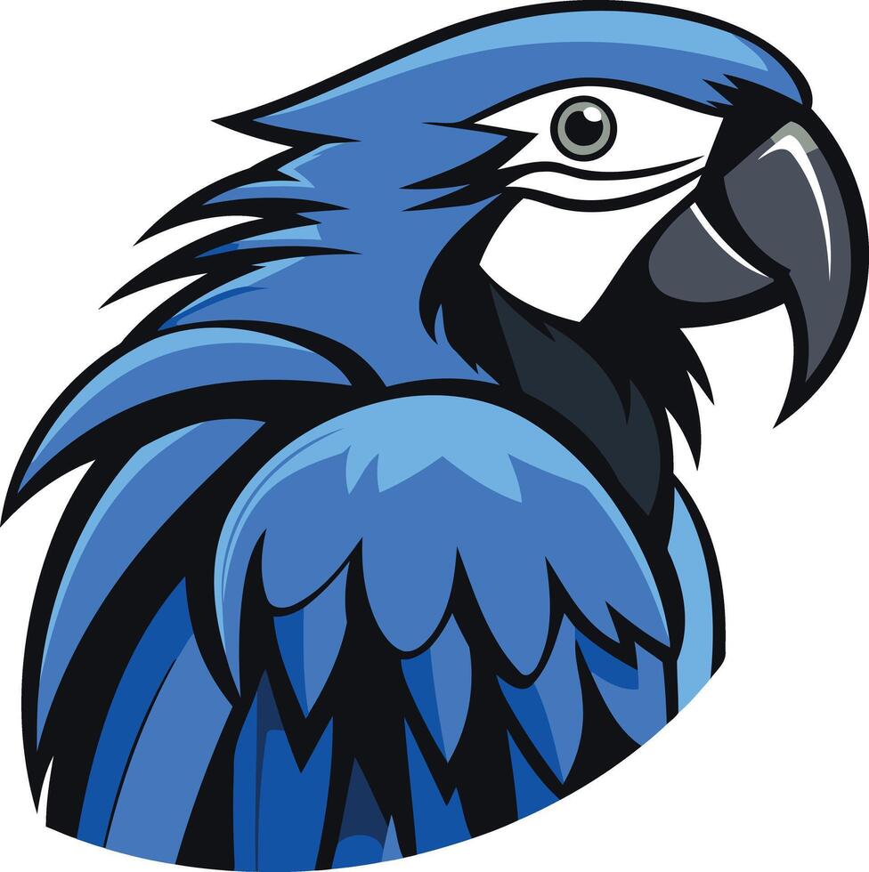 Blue Macaw Portrait Illustration vector