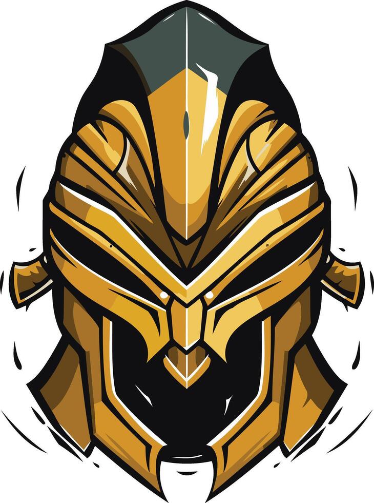 Golden Warrior Helmet Illustration vector