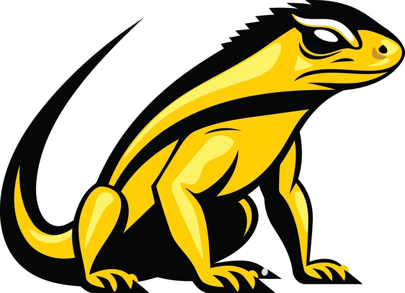 Yellow and Black Lizard Mascot vector