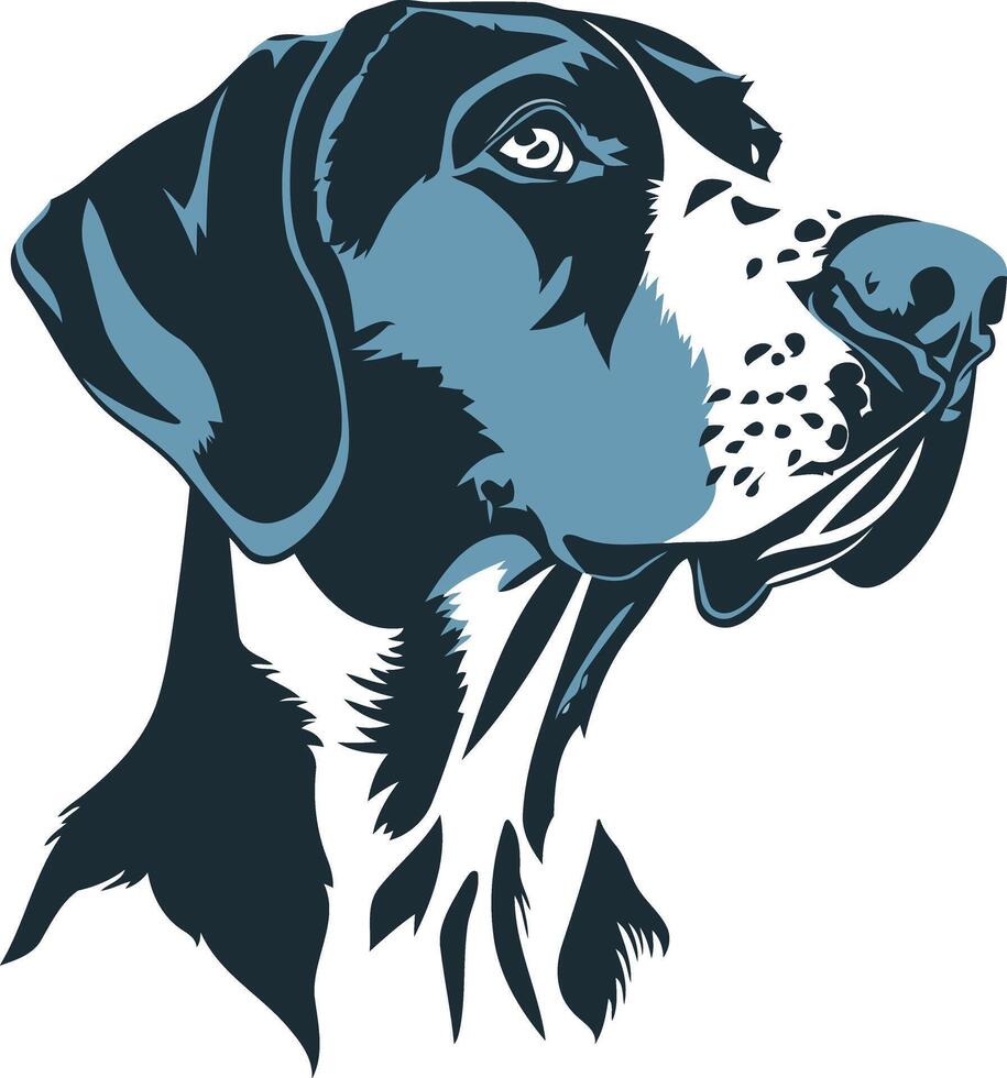 A simple yet elegant illustration of a german shorthaired pointer dog, ideal for pet related designs, branding, or as a decorative element vector