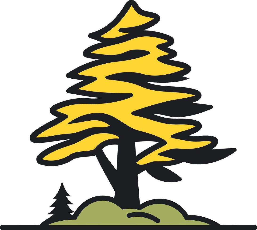 Yellow Pine Tree Illustration vector