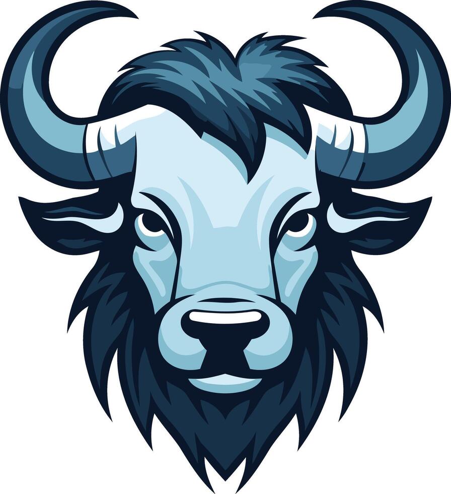 Blue Bull Mascot Illustration vector