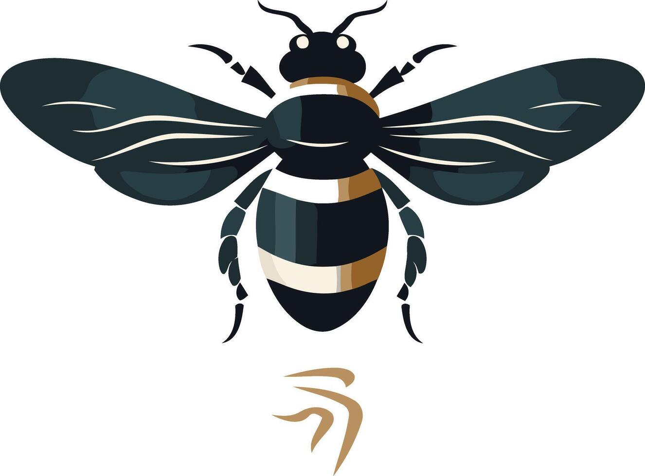 Stylized Bee Illustration with Abstract Design vector