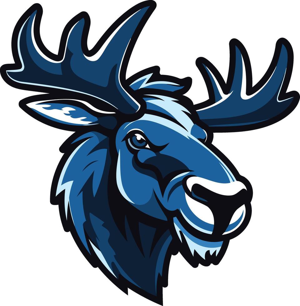 Blue Moose Mascot Design vector