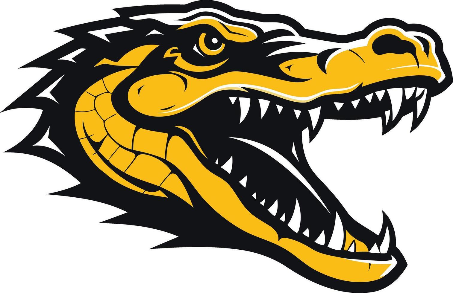 Aggressive Alligator Head Mascot Illustration vector
