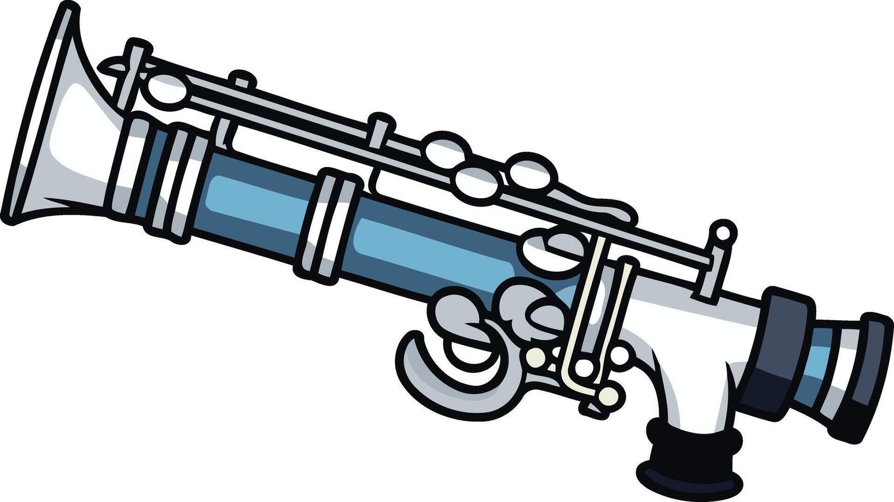 Cartoon Illustration of a Clarinet vector