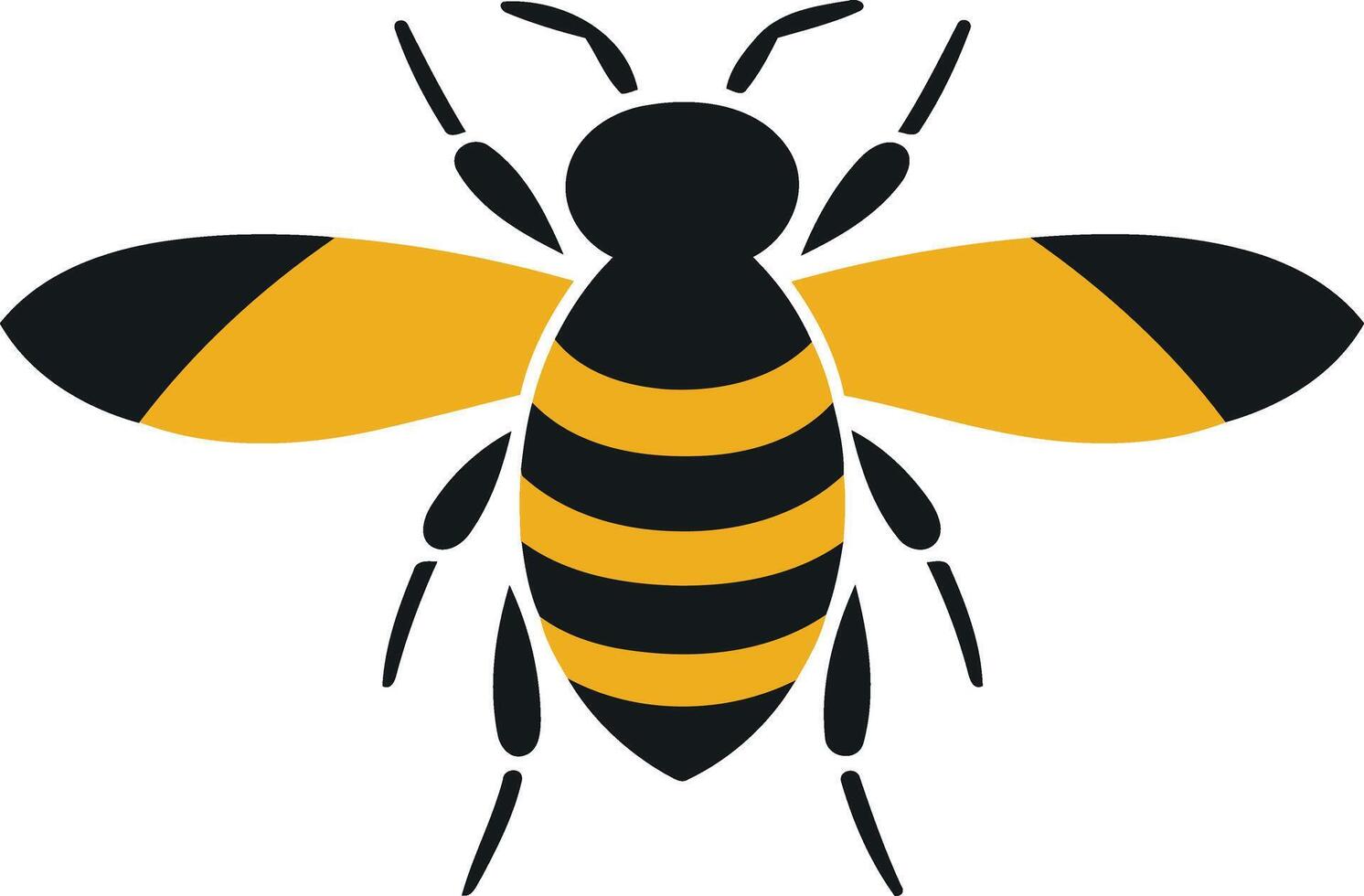 Bee Silhouette on White Background vector