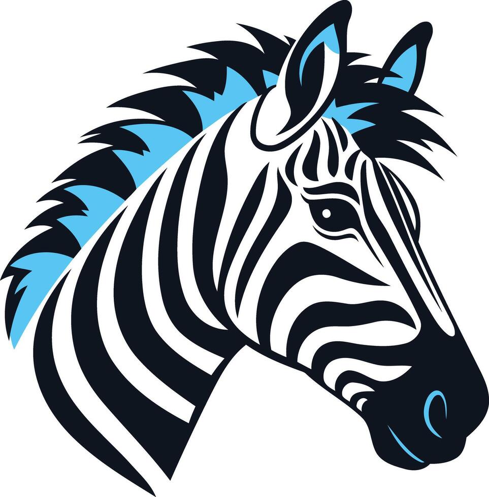 Stylized Zebra Head Illustration vector