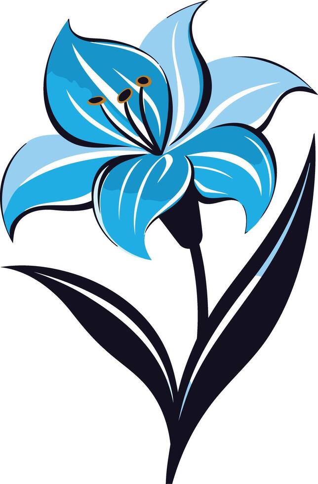 Elegant Blue Lily Flower Illustration vector