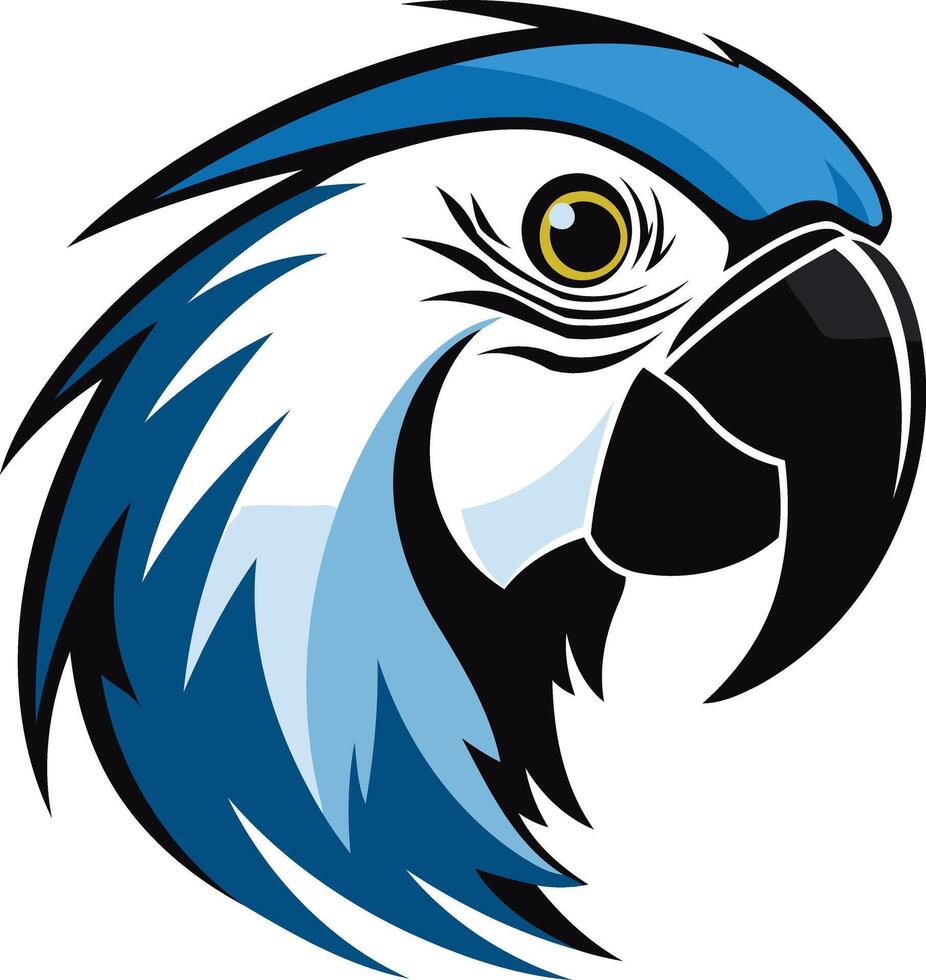 Blue and Black Parrot Mascot Illustration vector