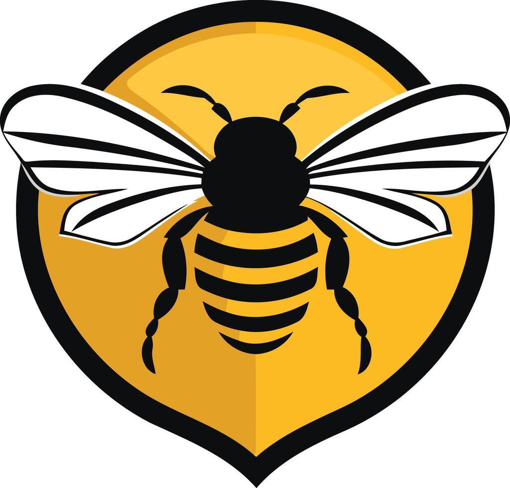 A bold and iconic bee logo design, perfect for businesses seeking a symbol of hard work, community, and quality vector