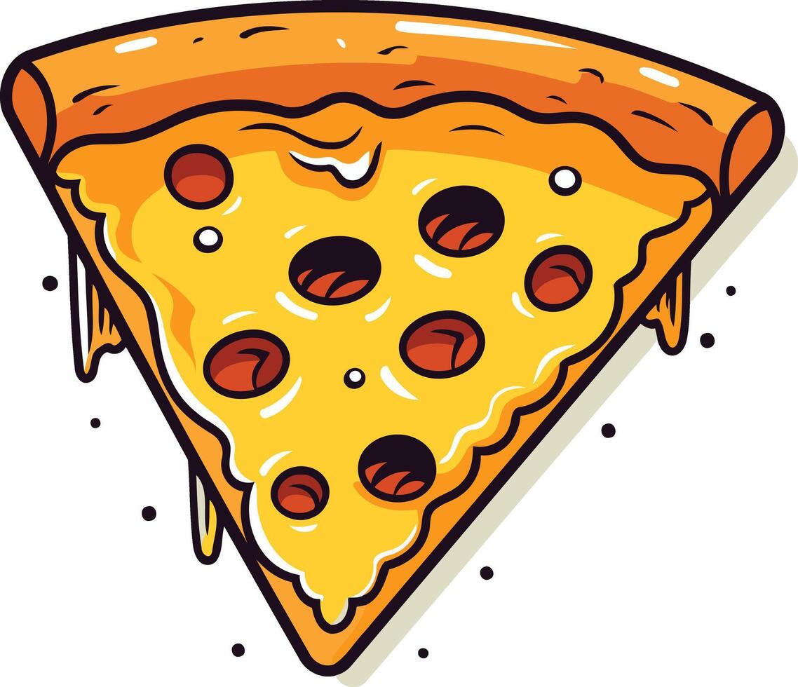 Melted Cheese Pizza Slice Illustration vector