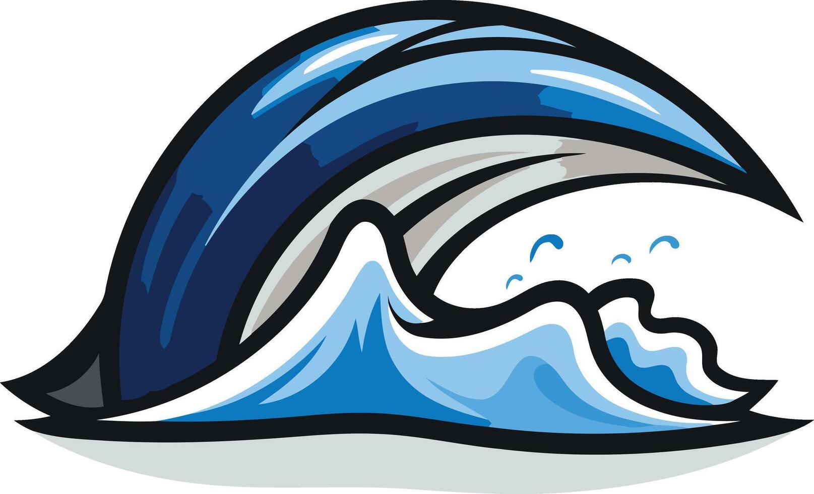 Cartoon Blue Ocean Wave vector