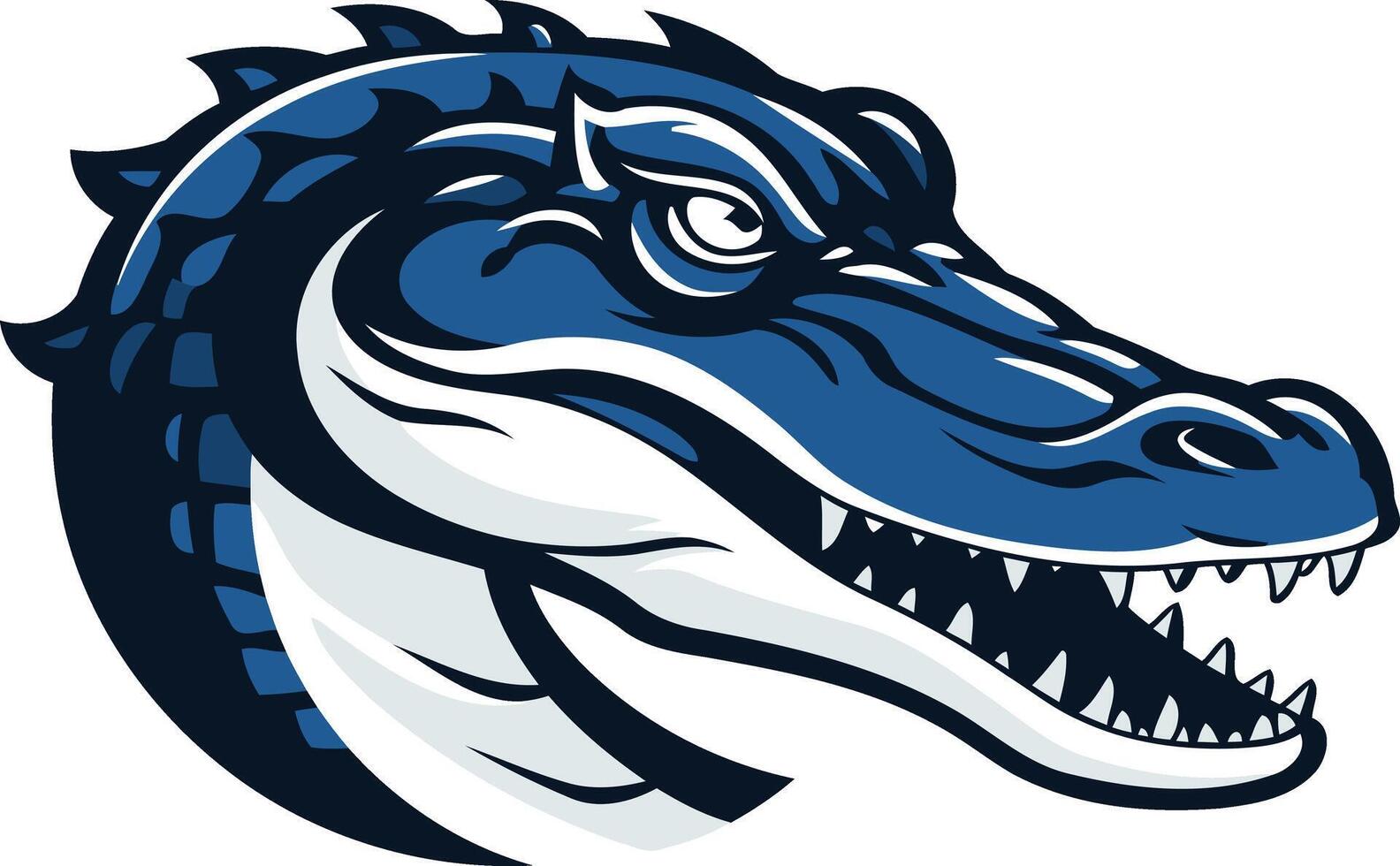 Blue Alligator Mascot Head vector