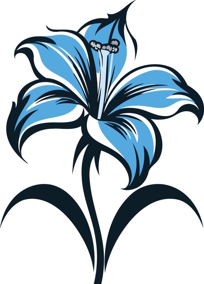 Blue Lily Flower Illustration vector
